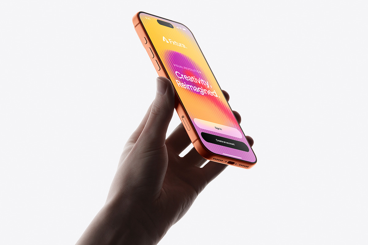 24 iPhone 17 Pro in Hand Mockups, an iPhone Mockup by Asylab (Photo 36 of 107)