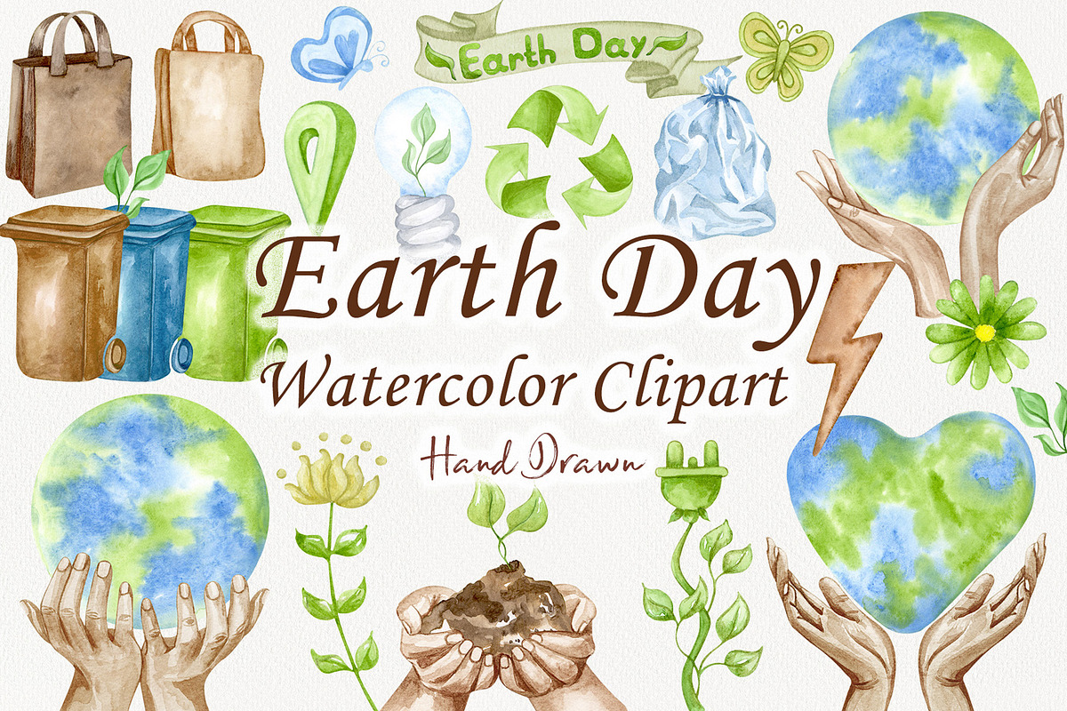 Earth Day Watercolor clipart, a Healthcare Illustration by BarvArt (Photo 1 of 7)
