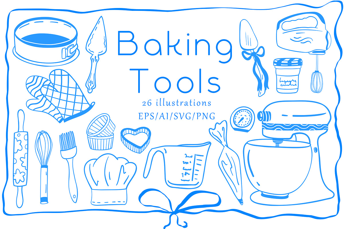 Baking Tools Line art, a Work Illustration by Carpet Tapete Pretzel (Photo 1 of 5)