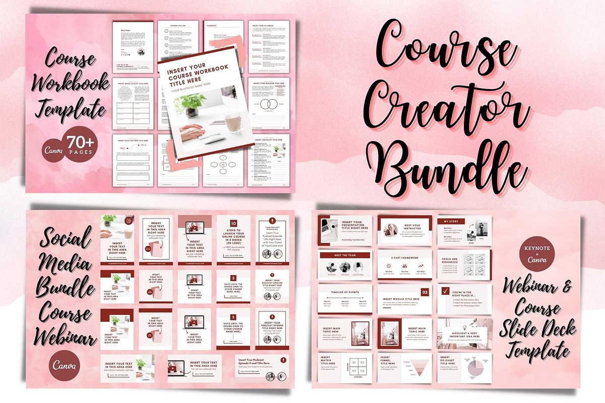 Course Creator Bundle 150+ Templates, a Magazine Template by ProductiveandFree (Photo 1 of 36)