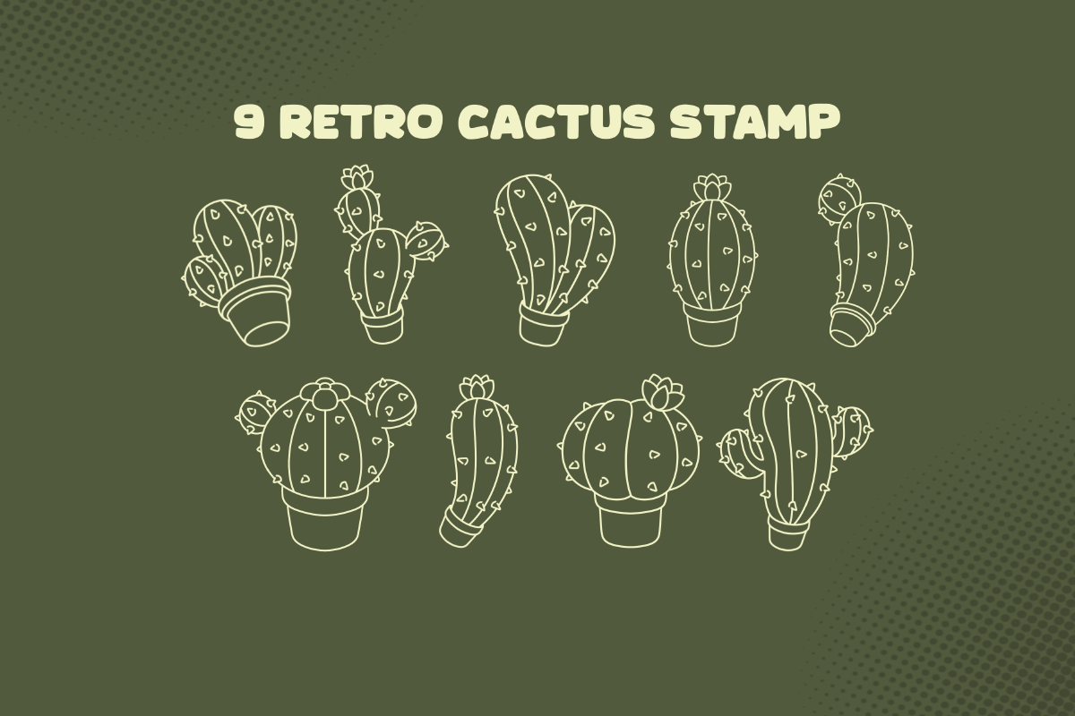 Mega Pack: Retro Plant Stamp, a Brush Add-On by Pixel Picasso Studio (Photo 6 of 13)
