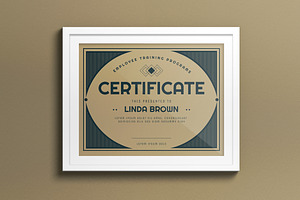Green Vintage Design Certificate, a Print Template by graphicook