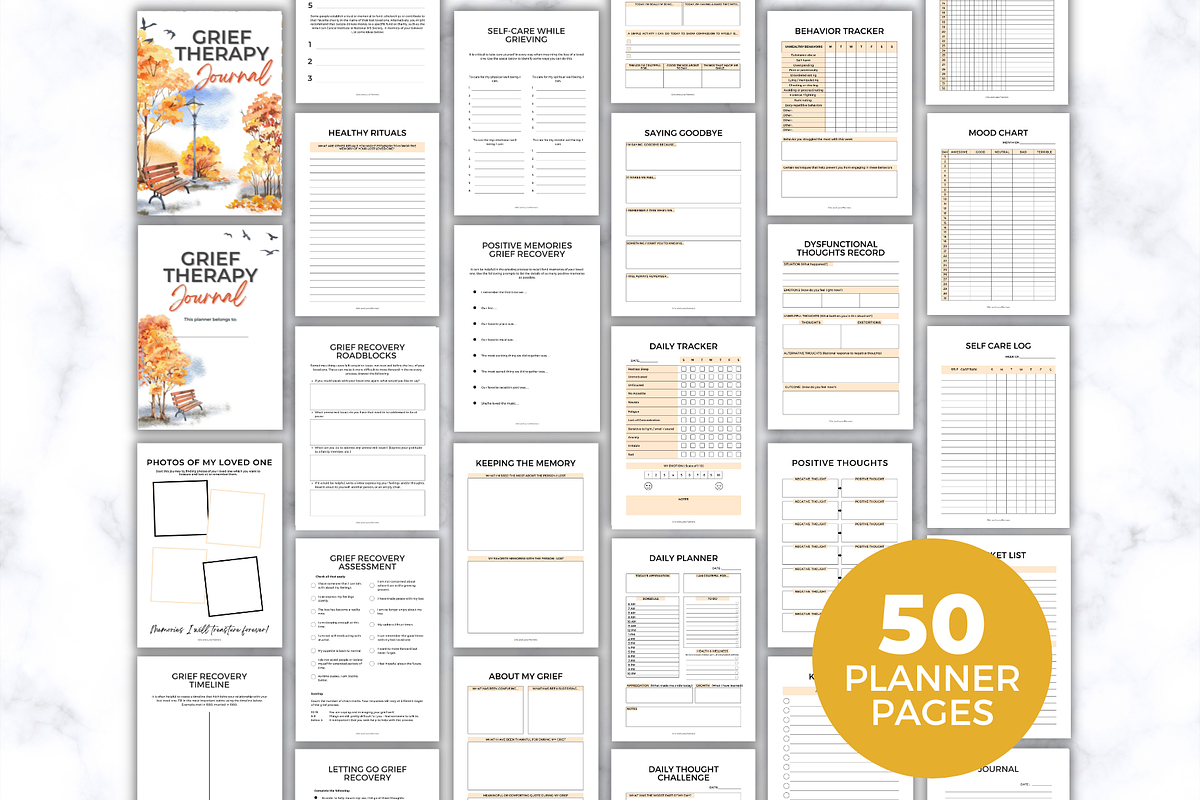 Grief Therapy Journal - Printable, a Stationery Template by Jennifer Magri Templates (Photo 2 of 8)