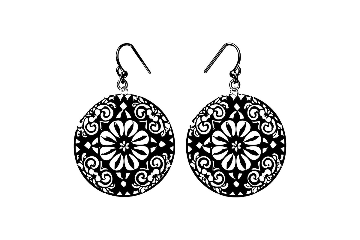 Round Filigree Earrings SVG Set, an Object Graphic by Creativeshirt (Photo 11 of 13)