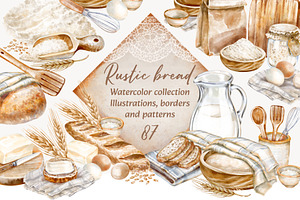 Rustic Bread Watercolor Collection