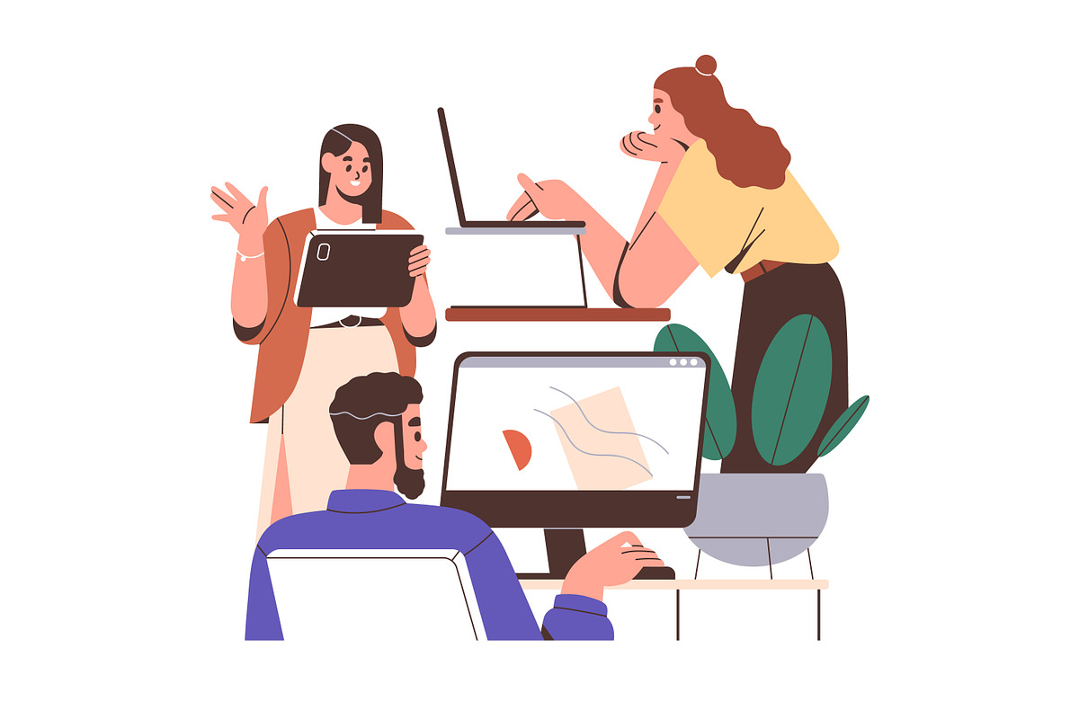 People working in teams concept set, a Person Illustration by Good Studio (Photo 5 of 5)