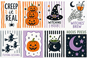 Retro Halloween Clipart Spooky Print, a Seasonal Illustration by SugarCloudStudioArt (Thumbnail 4 of 5)