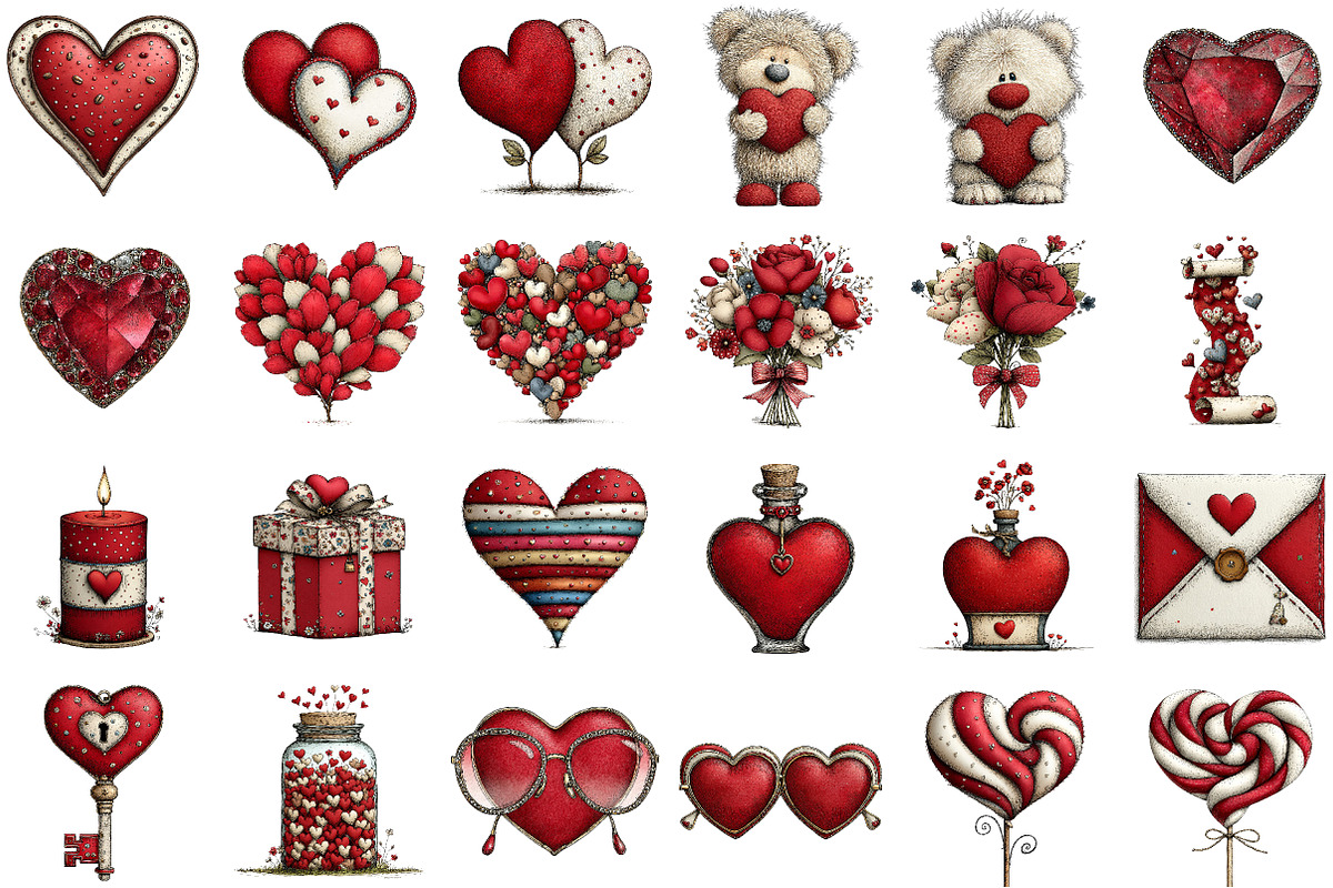 Valentines Clipart Set, Love Clipart, an Illustration by Sublimation Artist (Photo 2 of 6)