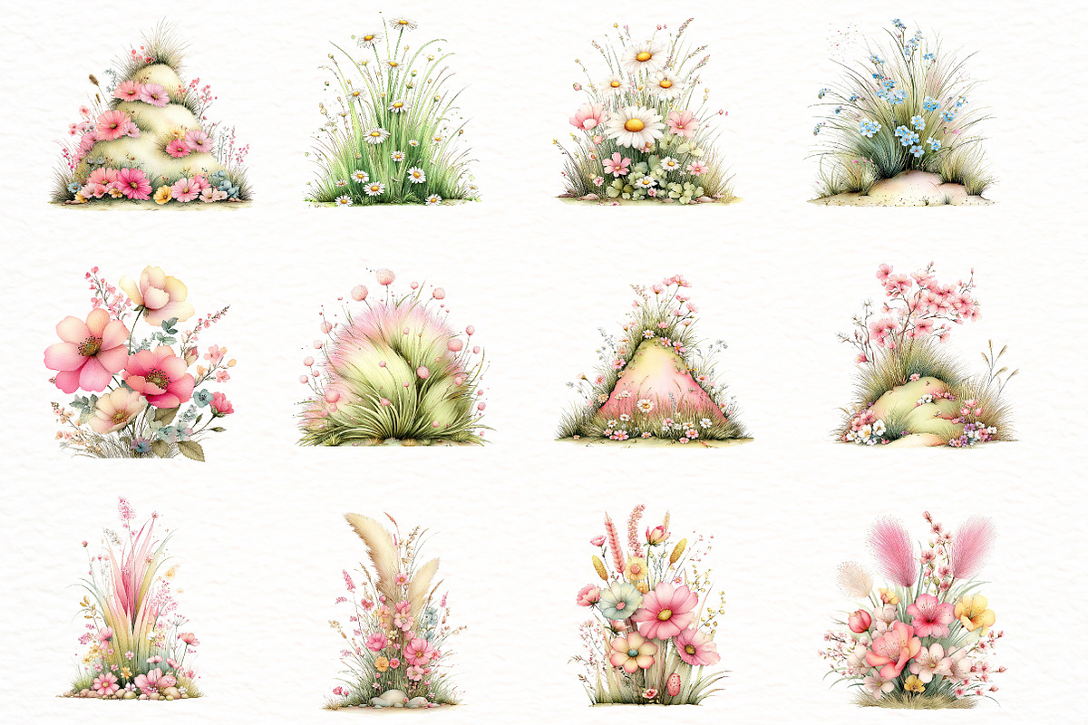 Whimsy Spring Green Grass Clipart, an Illustration by Designworld (Photo 3 of 7)