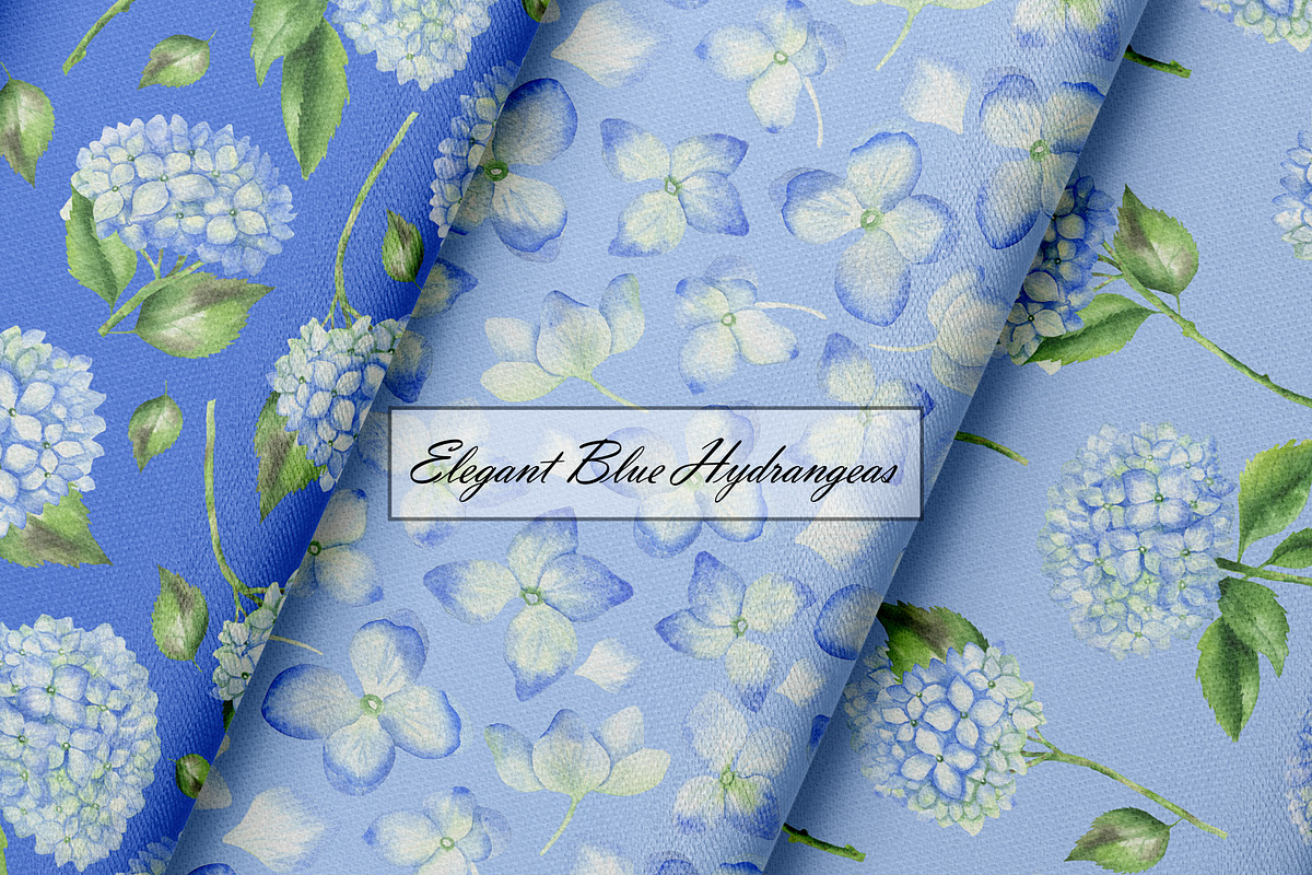 Hydrangea Watercolor Seamles Pattern, an Illustration by OlDm_Shop (Photo 5 of 9)