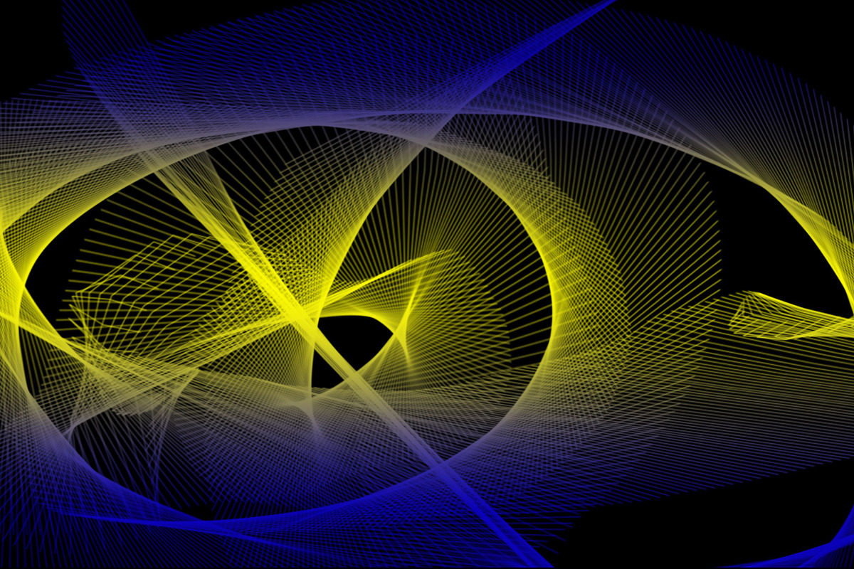 Yellow Circle with Blue Background, a Wallpaper Graphic by NJ Himel (Photo 5 of 11)