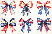 Red White Blue Coquette Bow Clipart, a Seasonal Illustration by Rose Art (Thumbnail 4 of 4)