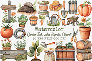 Garden Tools And Supplies Clipart, an Illustration by Libby Wishes (Thumbnail 1 of 7)