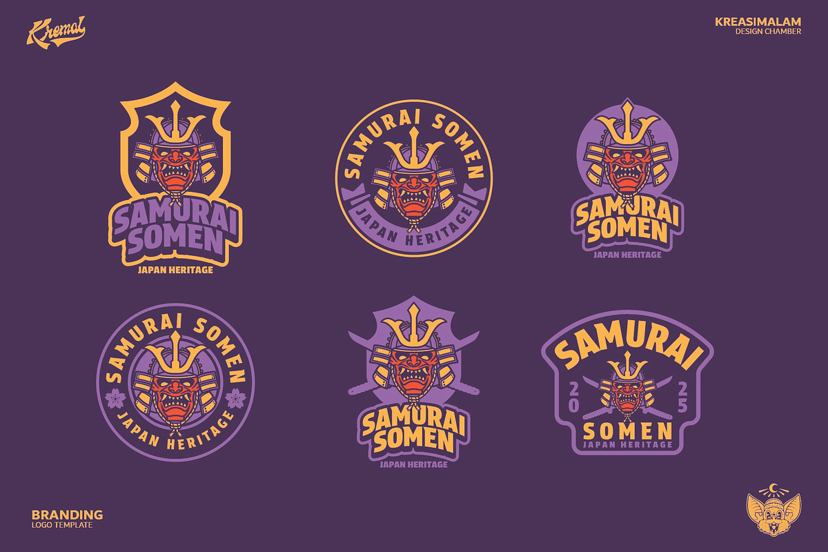 Samurai Somen Logo Template, a Branding & Logo Template by Kreasi Malam (Photo 2 of 11)