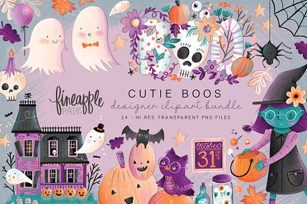 CUTIE BOOS HALLOWEEN CLIPART DH