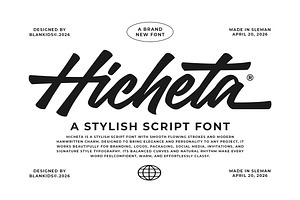 Hicheta a Modern Stylish Script Font, a Script Font by Blankids Studio
