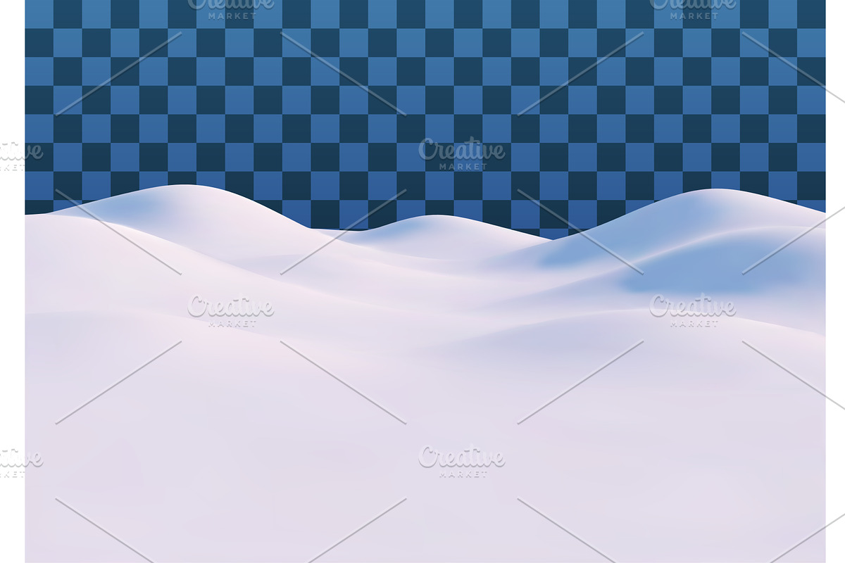 3D Snow Landscape with Transparent, an Object Illustration by Abscent