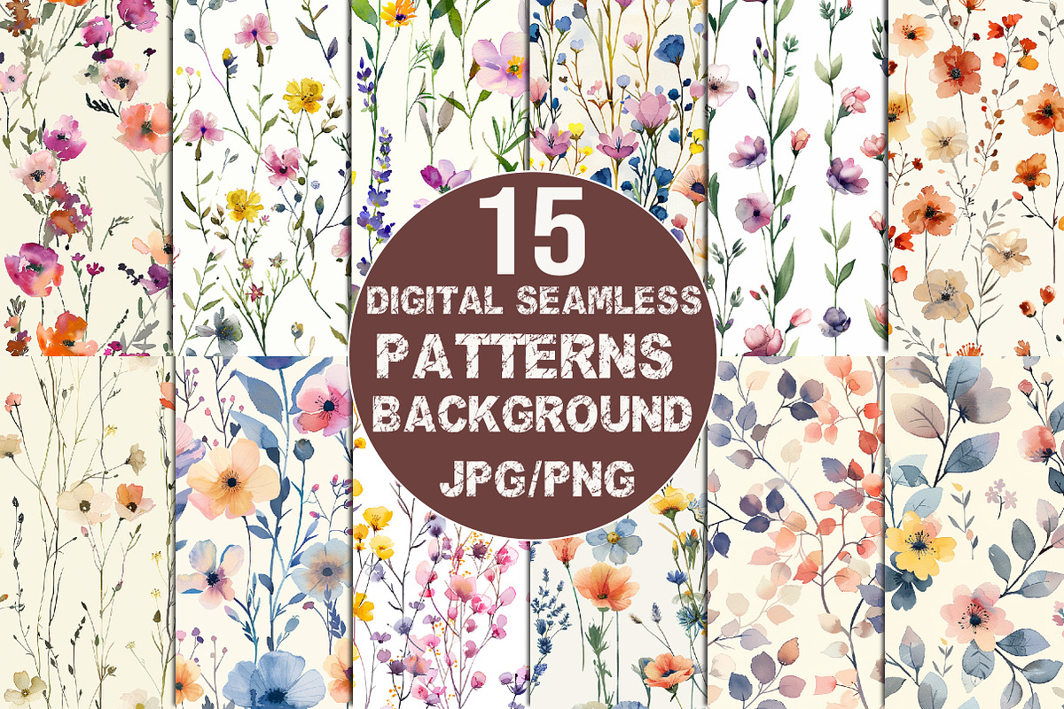 Wildflowers Watercolor Clipart, an Illustration by DreamCafeArt (Photo 3 of 6)