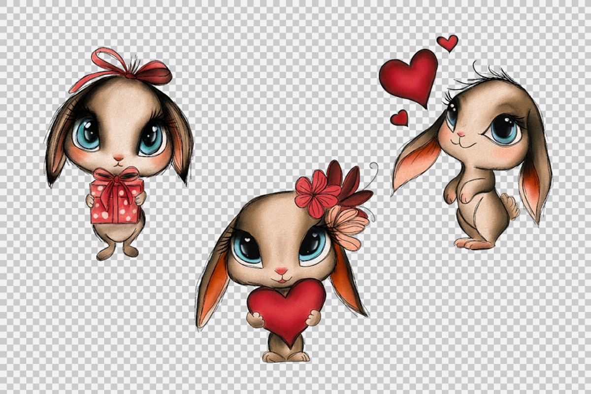 Hand Drawn Bunnies Isolated, an Object Graphic by BazziBa♥ (Photo 9 of 9)