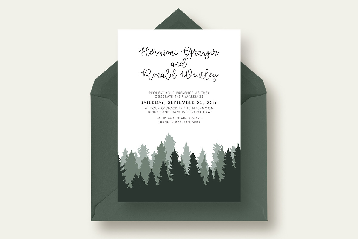 Woods Wedding Invitation Suite, an Invitation Template by Knotted Design (Photo 2 of 4)