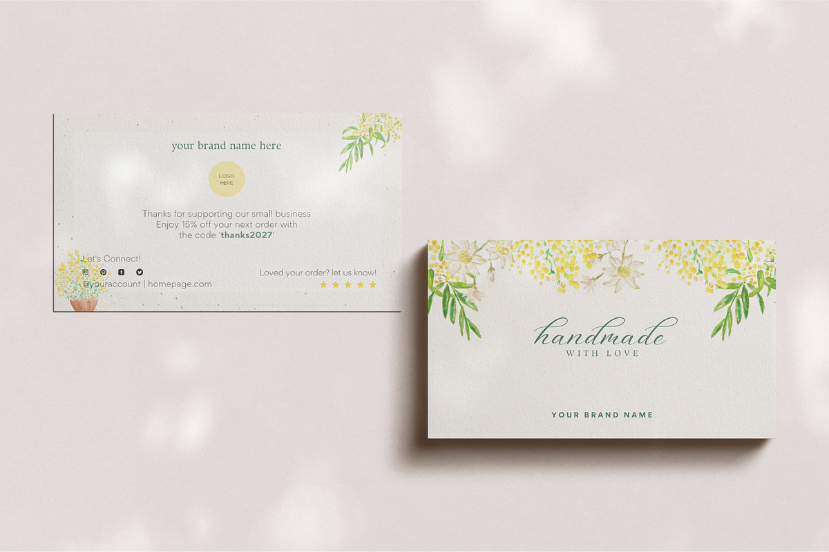 Floral Thank you card Canva Template, a Flyer Template by Hellohastore (Photo 2 of 11)