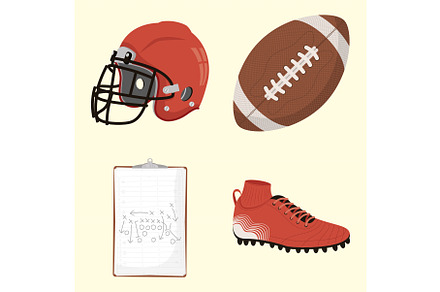 american football four icons, a Sport Illustration by studiogstock