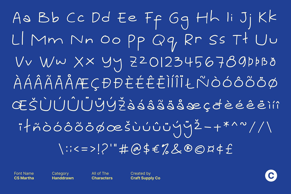 CS Martha – Handwritten Font, a Handwritten Font by Craft Supply Co. (Photo 8 of 8)