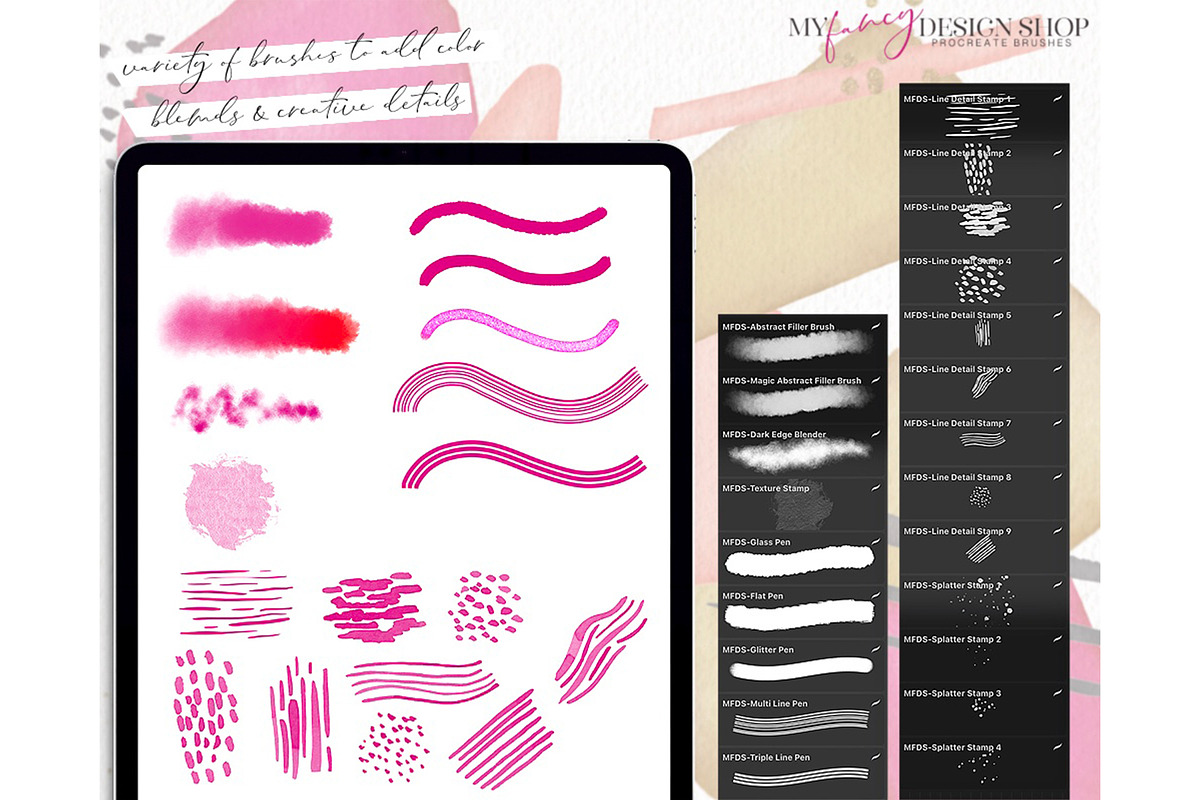 Procreate Abstract Watercolor Set, a Brush Add-On by My Fancy Design Shop (Photo 5 of 14)