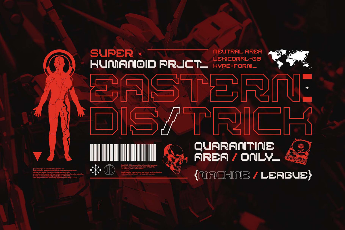 BARKMO-36 - Futuristic CyberpunkFont, a Sans Serif Font by Enxyclo Studio (Photo 3 of 10)