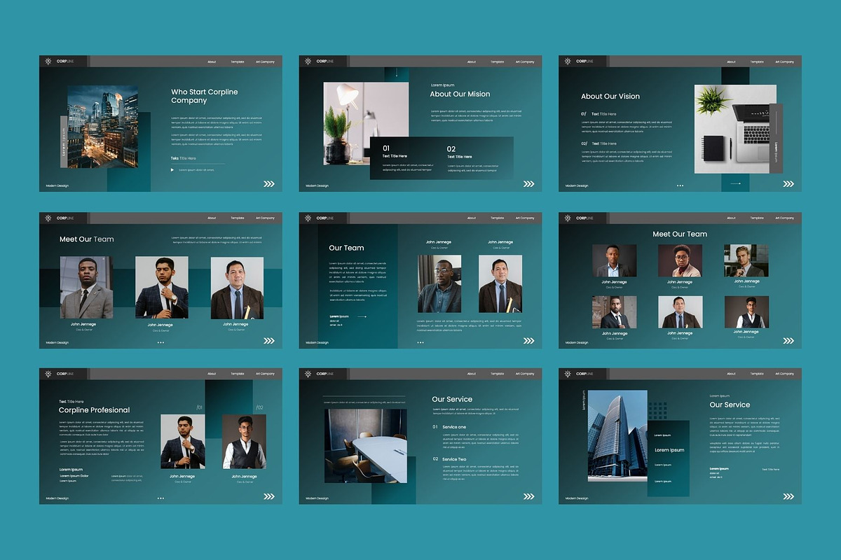 CORPLINE  Business PowerPoint, a Presentation Template by Rizki Herdian (Photo 3 of 6)
