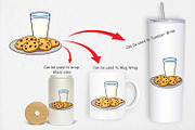 Milk and Cookie Clipart, a Graphic by Artnoy (Thumbnail 4 of 5)