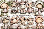 Whimsical Easter Animals Clipart, an Illustration by Sublimation Artist (Thumbnail 1 of 7)