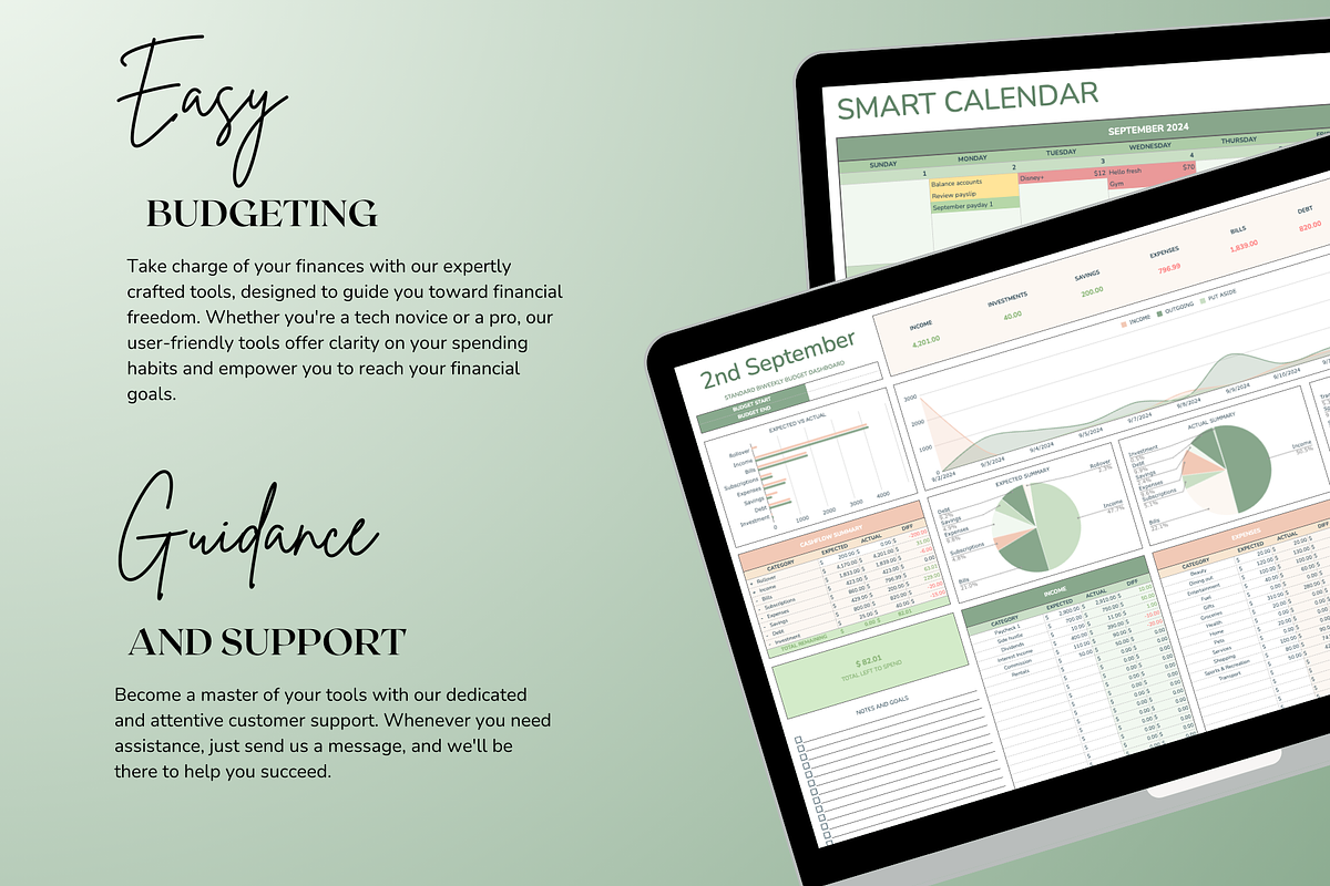 Standard Biweekly Budget - Green, a Templates & Theme by The Creative Plans co (Photo 9 of 10)