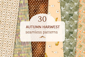 Autumn Hand drawn Seamless Patterns