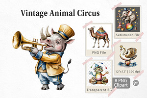 Vintage Animal Circus, a Graphic by Artnoy