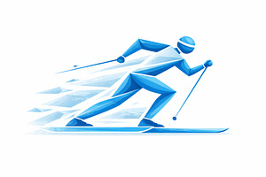 Winter sport competition skier silho, an Illustration by Dvoevnore photos
