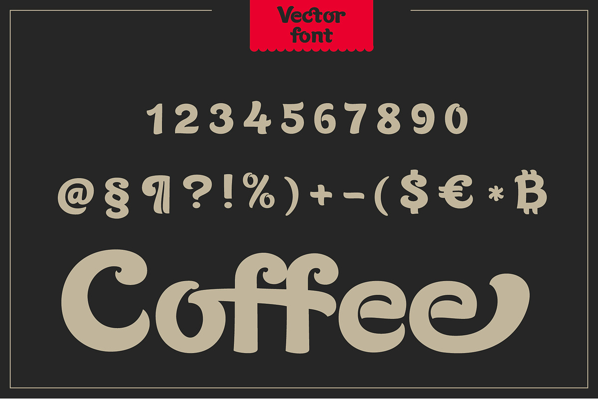 LabelFood font, vector letters preview 4
