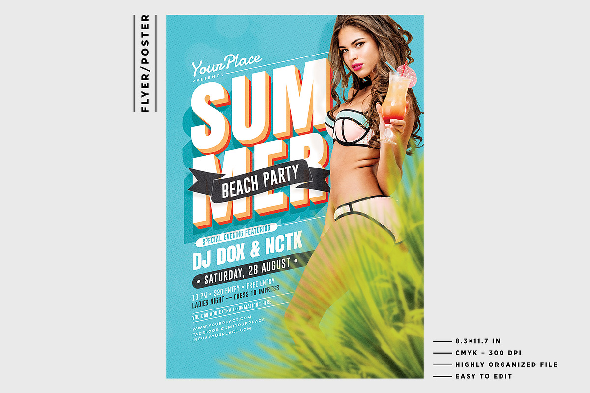 Summer Flyer / Poster, a Flyer Template by Mariux (Photo 2 of 3)