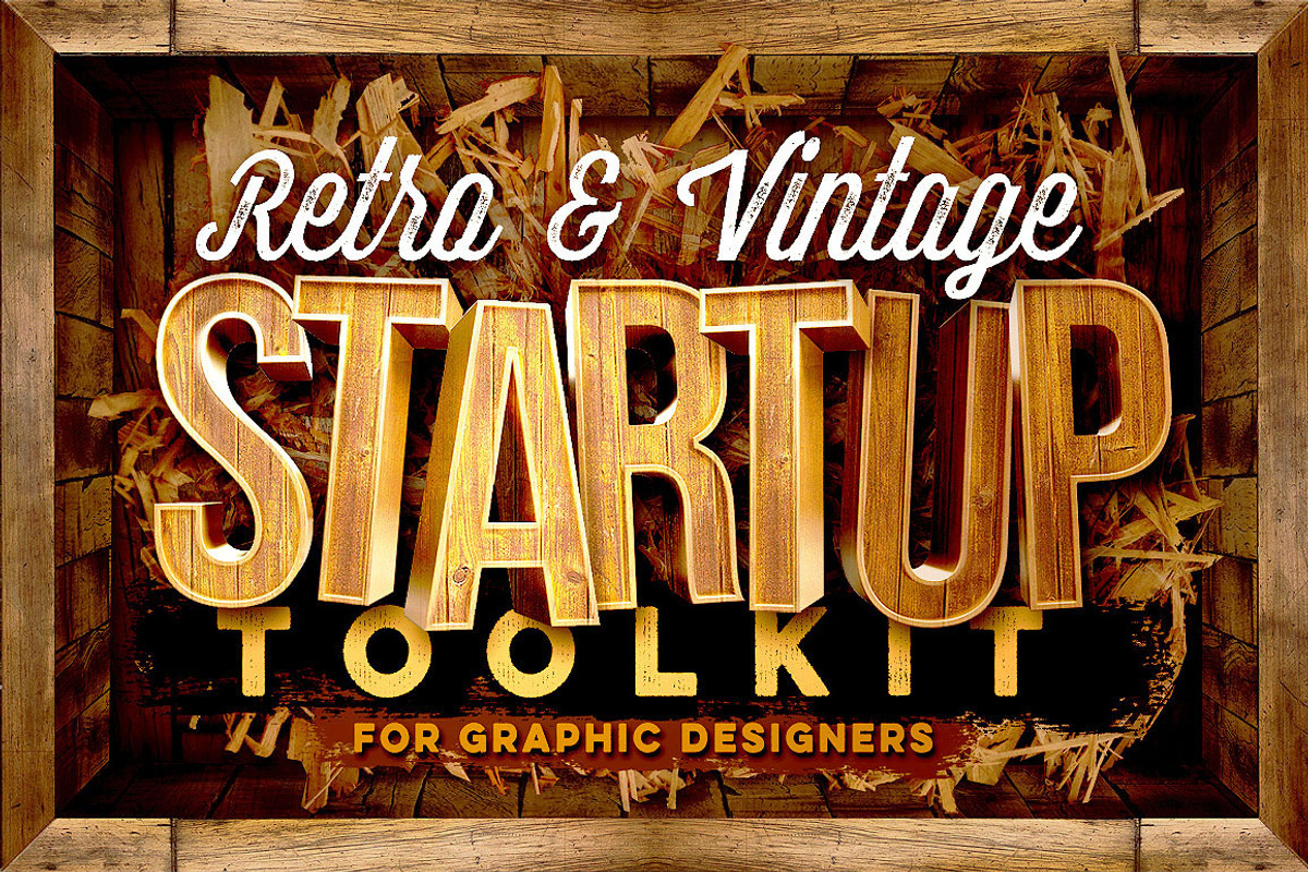 Retro & Vintage Startup Toolkit, a Graphic by Cruzine (Photo 1 of 5)