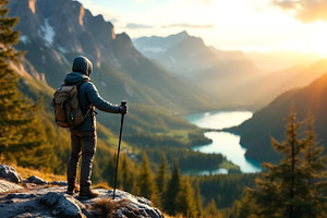 Tourist in the mountains, a Nature Photo by Volff