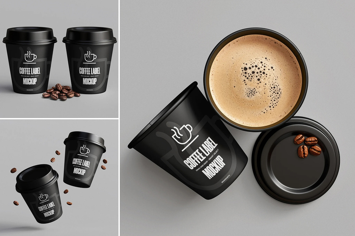 Coffee Cup Label Mockup, a Cups & Container Mockup by Brand Earth (Photo 1 of 4)
