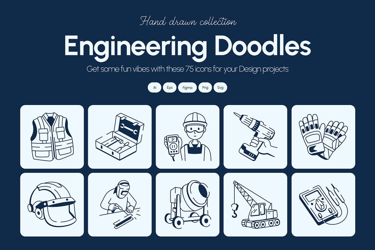 Engineering Doodle Icon Set, an Outline Icon by Vectors Market (Photo 1 of 8)