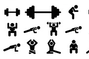 Fitness Workout Silhouette Icon Set, an Illustration by musafir_fashion (Thumbnail 32 of 51)