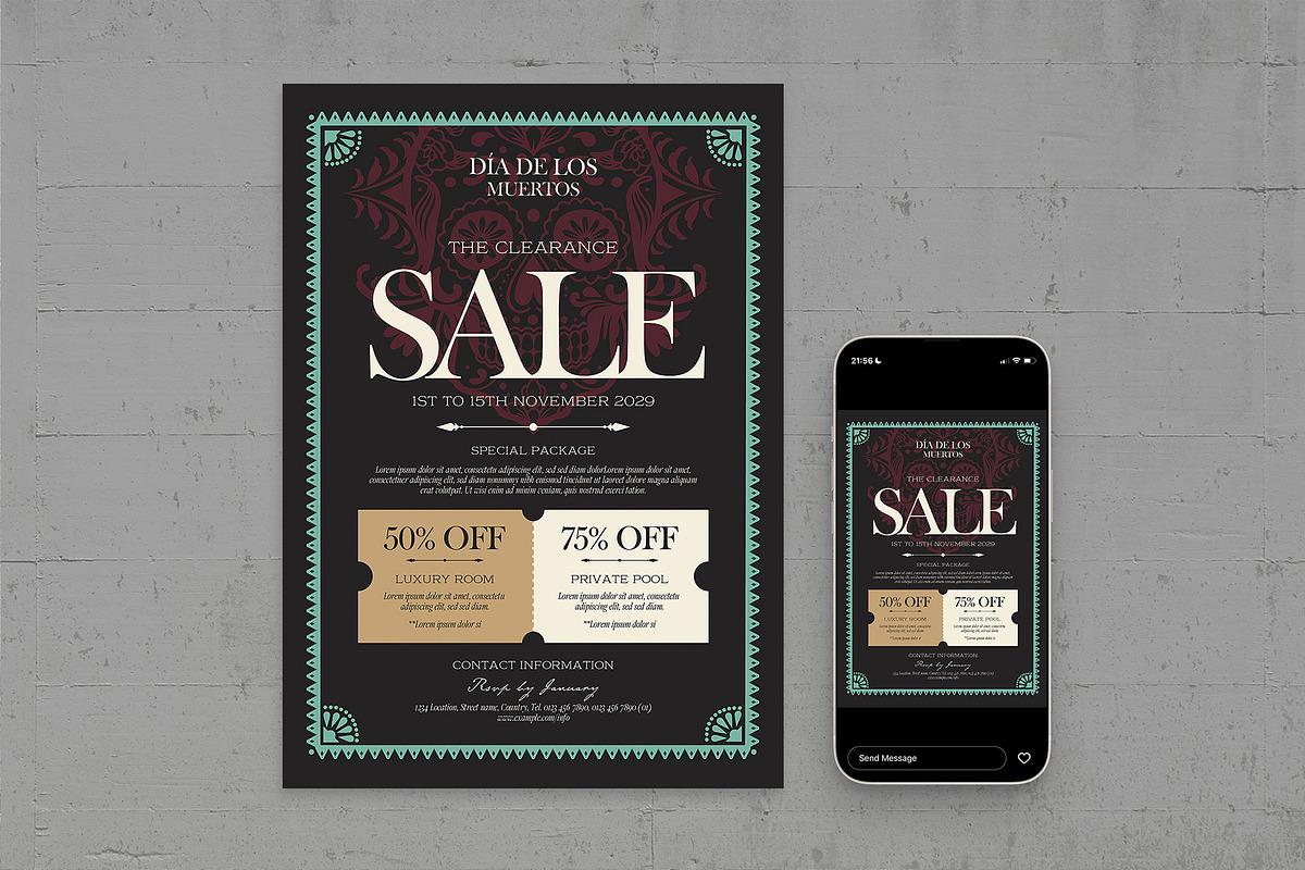 Dia De Los Muertos Flyer Template, a Card Template by BrandPacks (Photo 4 of 5)