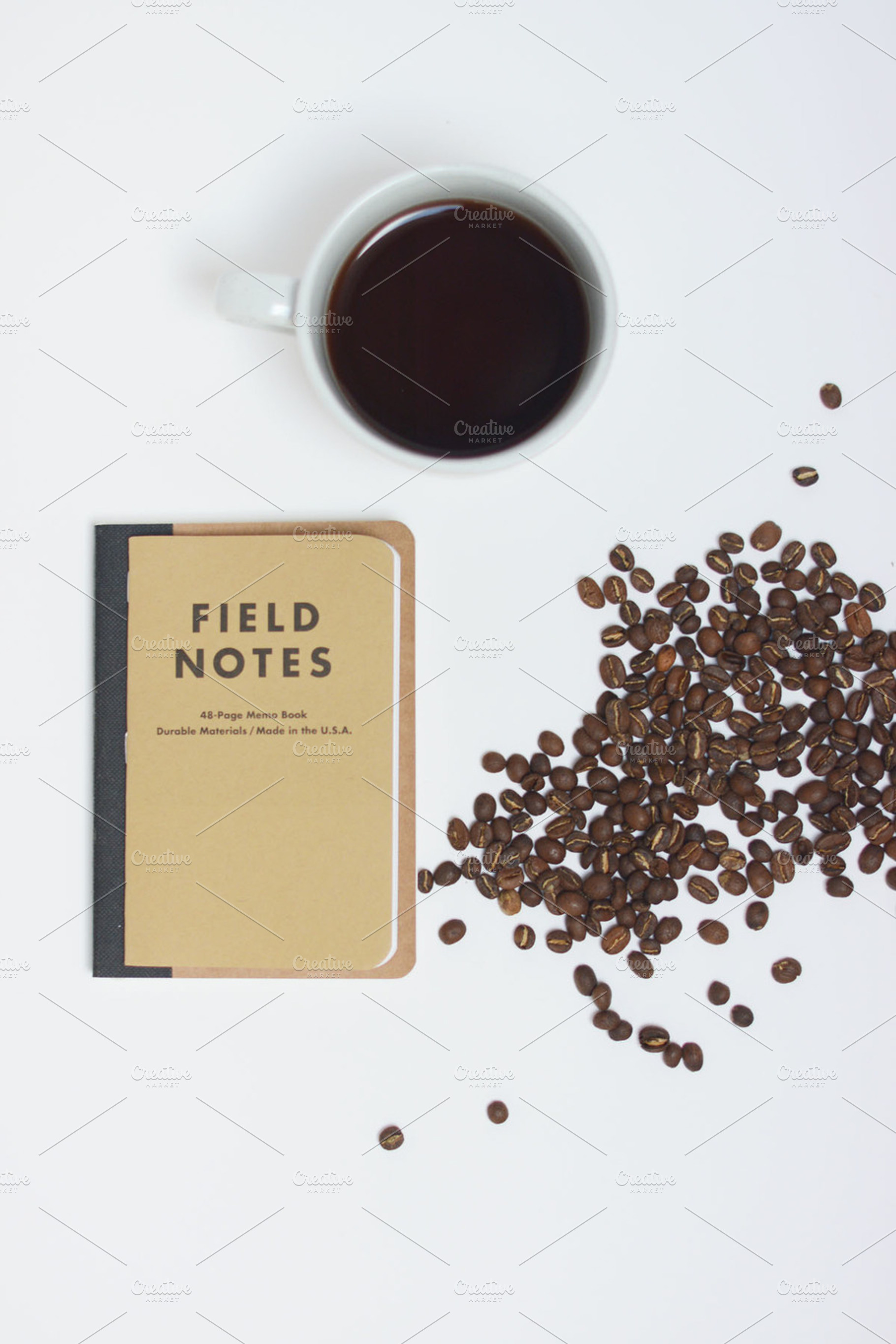 Coffee Beans & Field Notes Flatlay, a Food & Drink Photo by Stitch & Shutter Stock