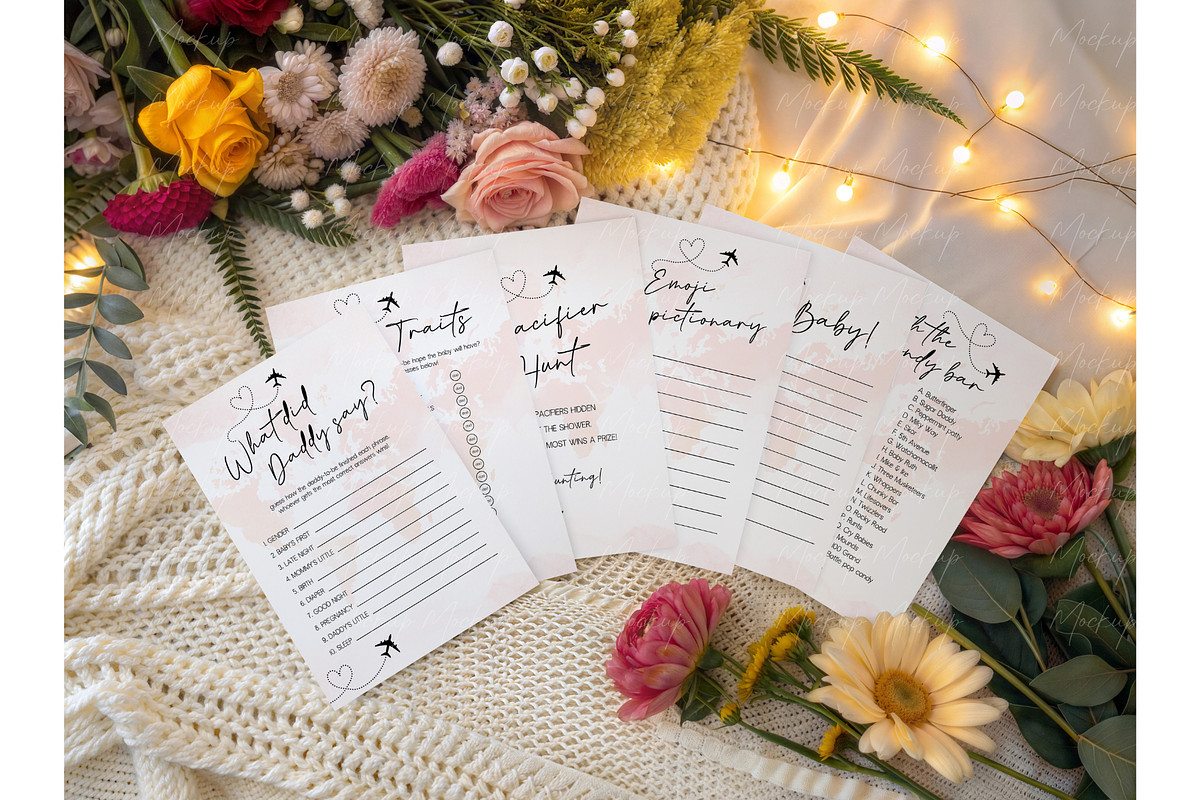 Bridal Game Cards Mockup, a Mockup by TatiMockup (Photo 3 of 4)
