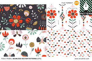 Folk Tribal Patterns (EPS format)