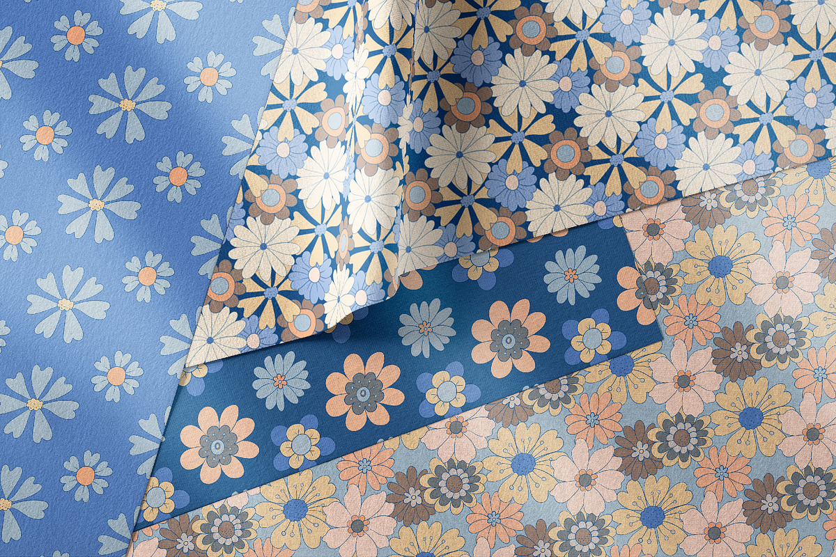 Trendy Retro Floral Patterns, a Pattern Graphic by Tiger and Flower (Photo 12 of 20)