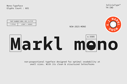 Markl Mono | Monospaced Font, a Sans Serif Font by Jolicia Type