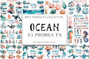 OCEAN BUNDLE, an Animal Illustration by Evgeniia (Thumbnail 1 of 16)